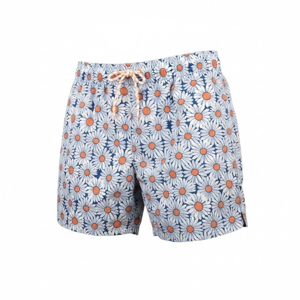 Goodfellow & Co Men's Blue Floral Swim Trunks Mesh Lined Drawstring Sz M NWT